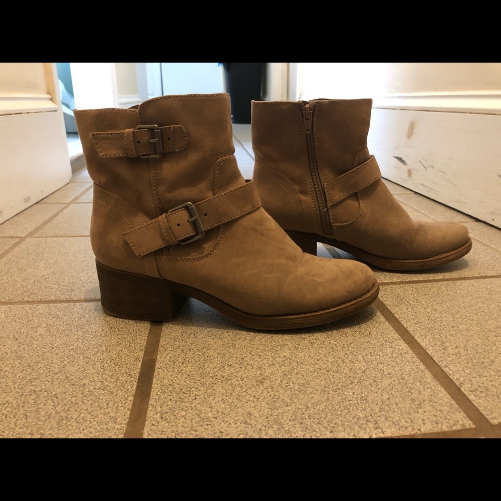 Tan/beige fall booties